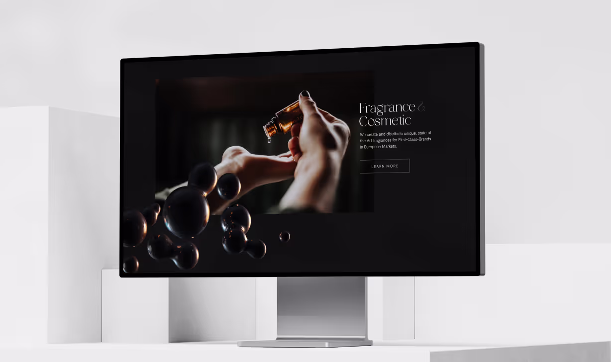 Ma19 Agency website on studio display mockup