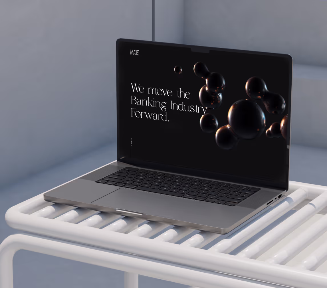 Ma19 Agency website on macbook mockup