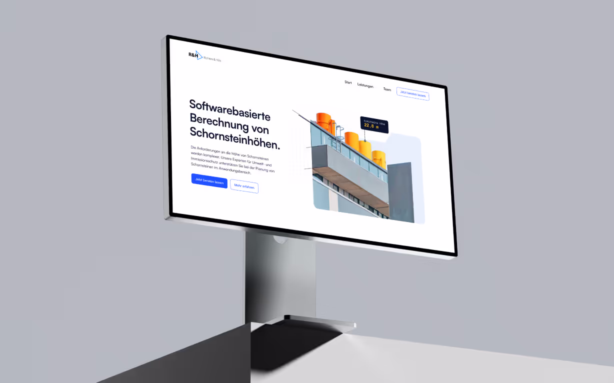 Website mockup of Richters & Hüls landing page