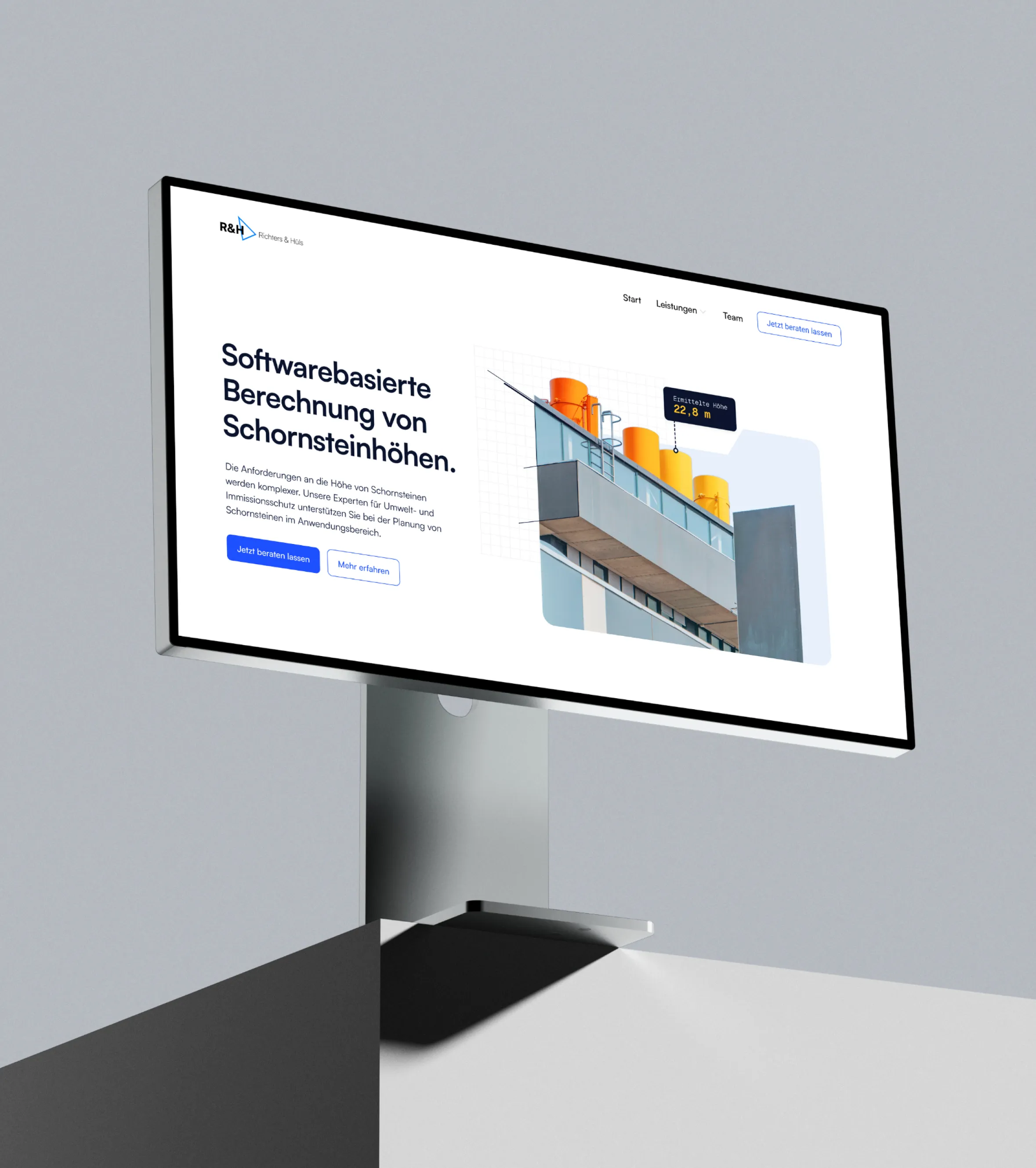 Website mockup of Richter & Hüls landing page