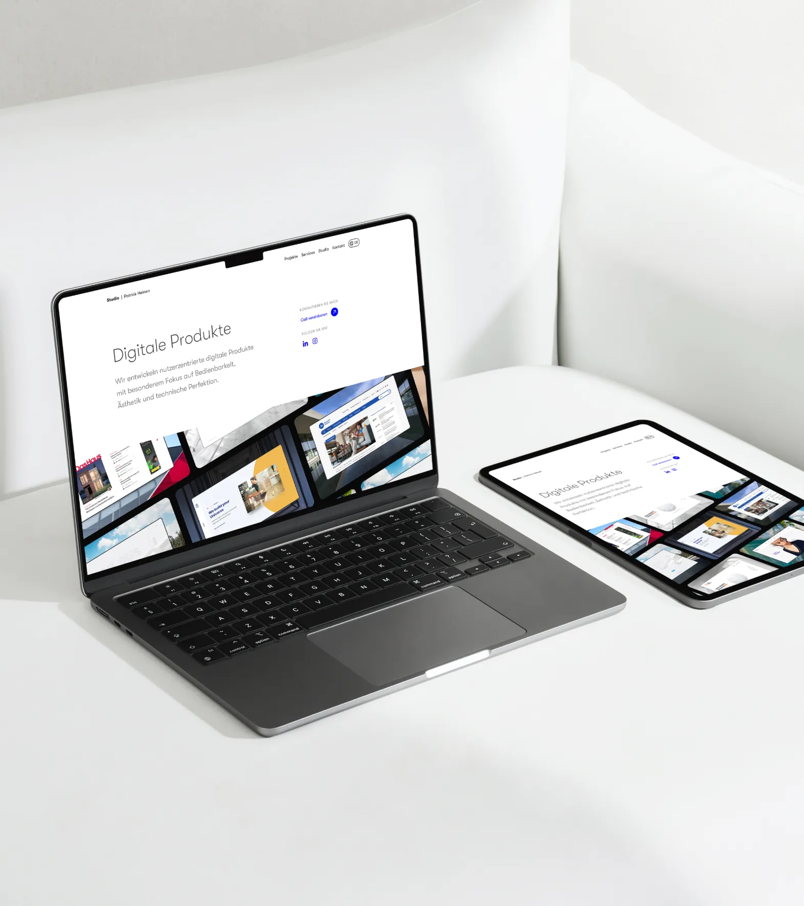 Website mockup of Studio Patrick Heinen