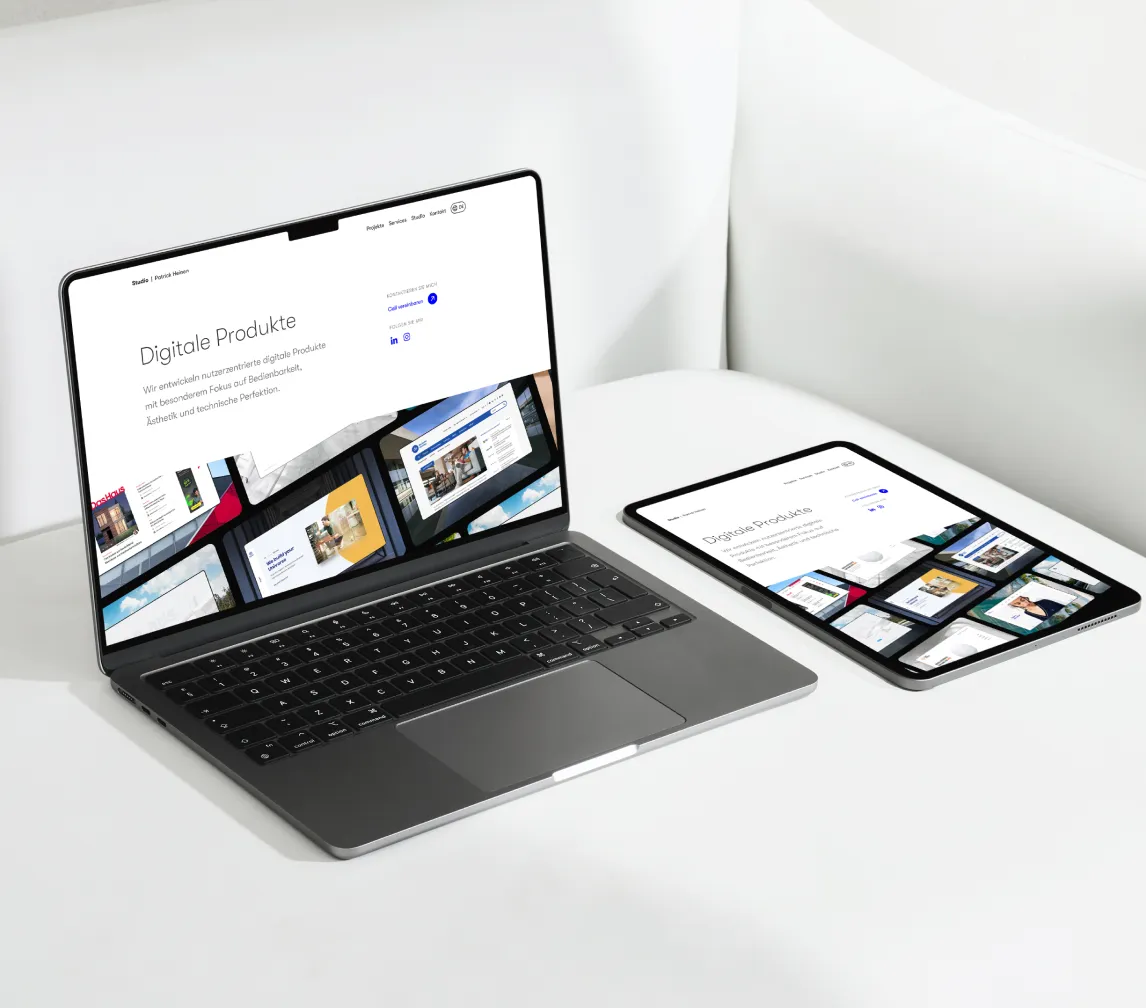 Website mockup of Studio Patrick Heinen