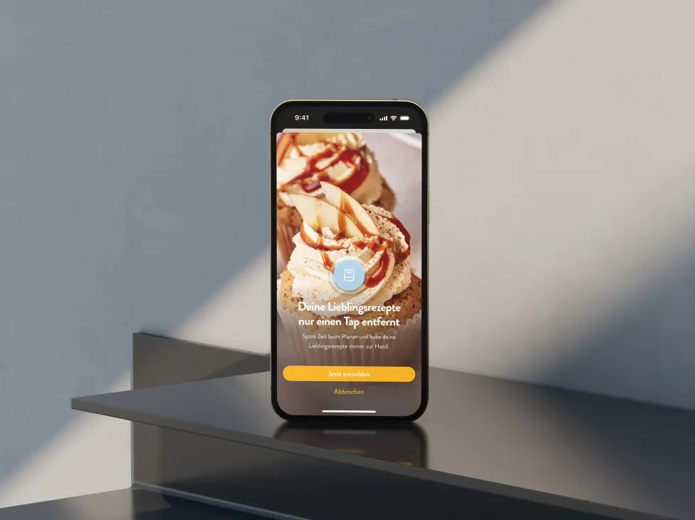 einfach backen app screens in a mockup