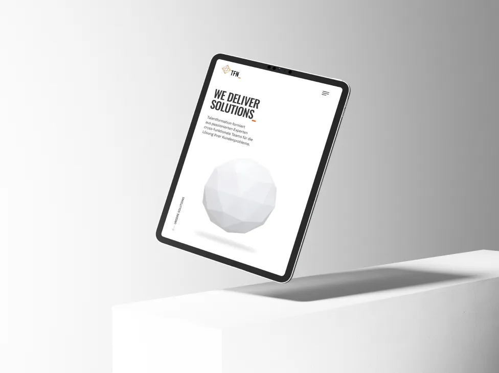 talentformation screens in a mockup